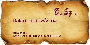 Bakai Szilvána névjegykártya